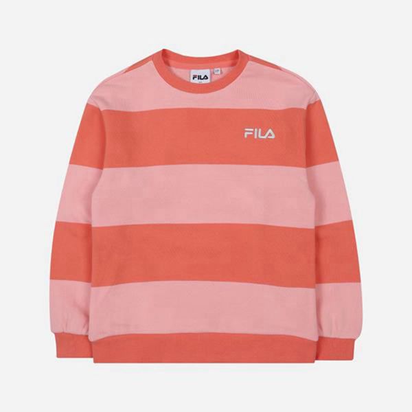 Fila Striped Boy's Sweatshirts - Orange,NZ 591-64158